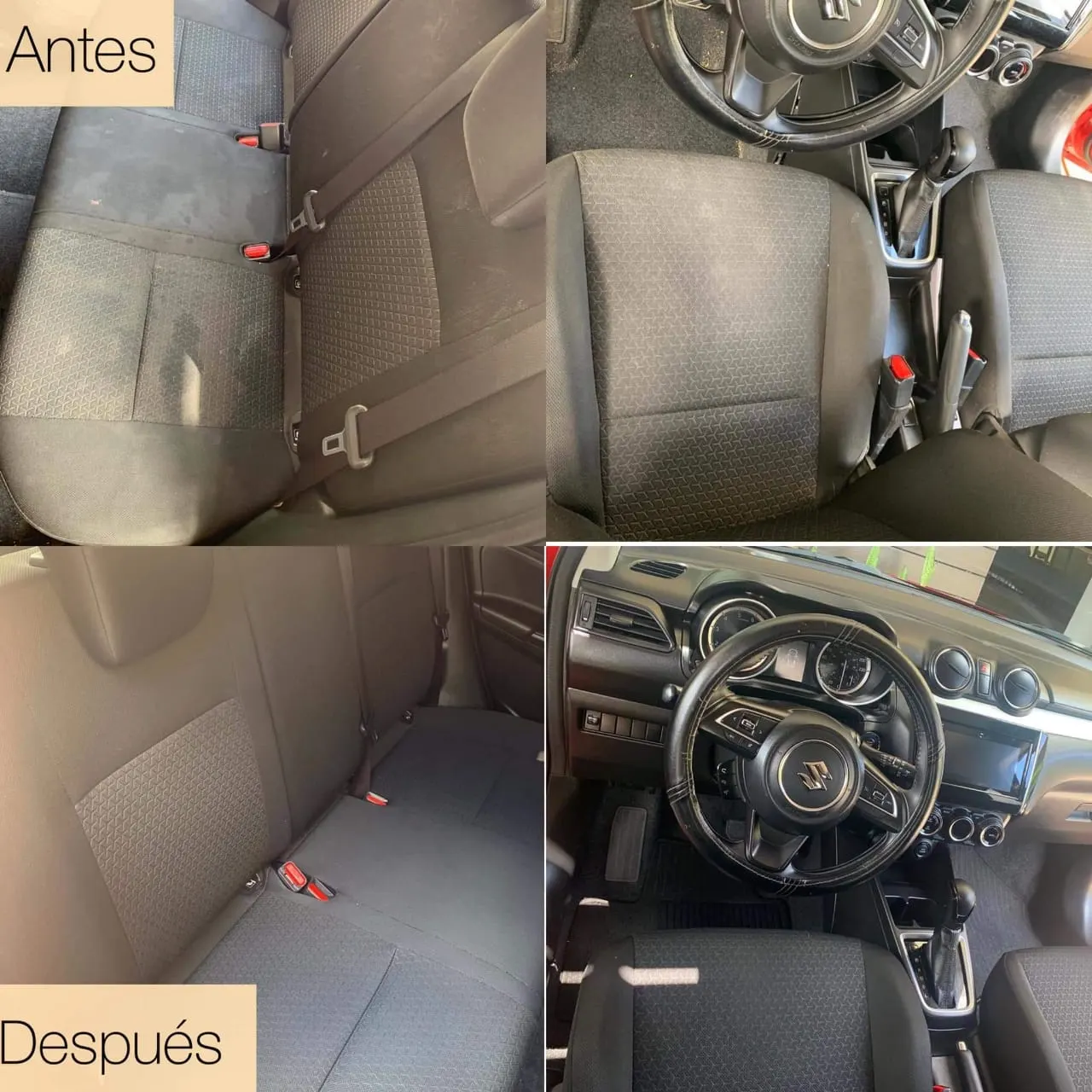 Antes y después · Interiores de auto